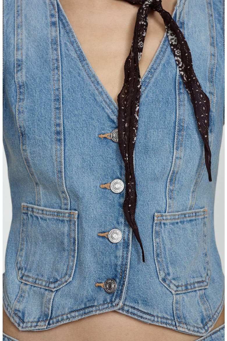Denim Vest, Alternate, color, MEDIUM BLUE