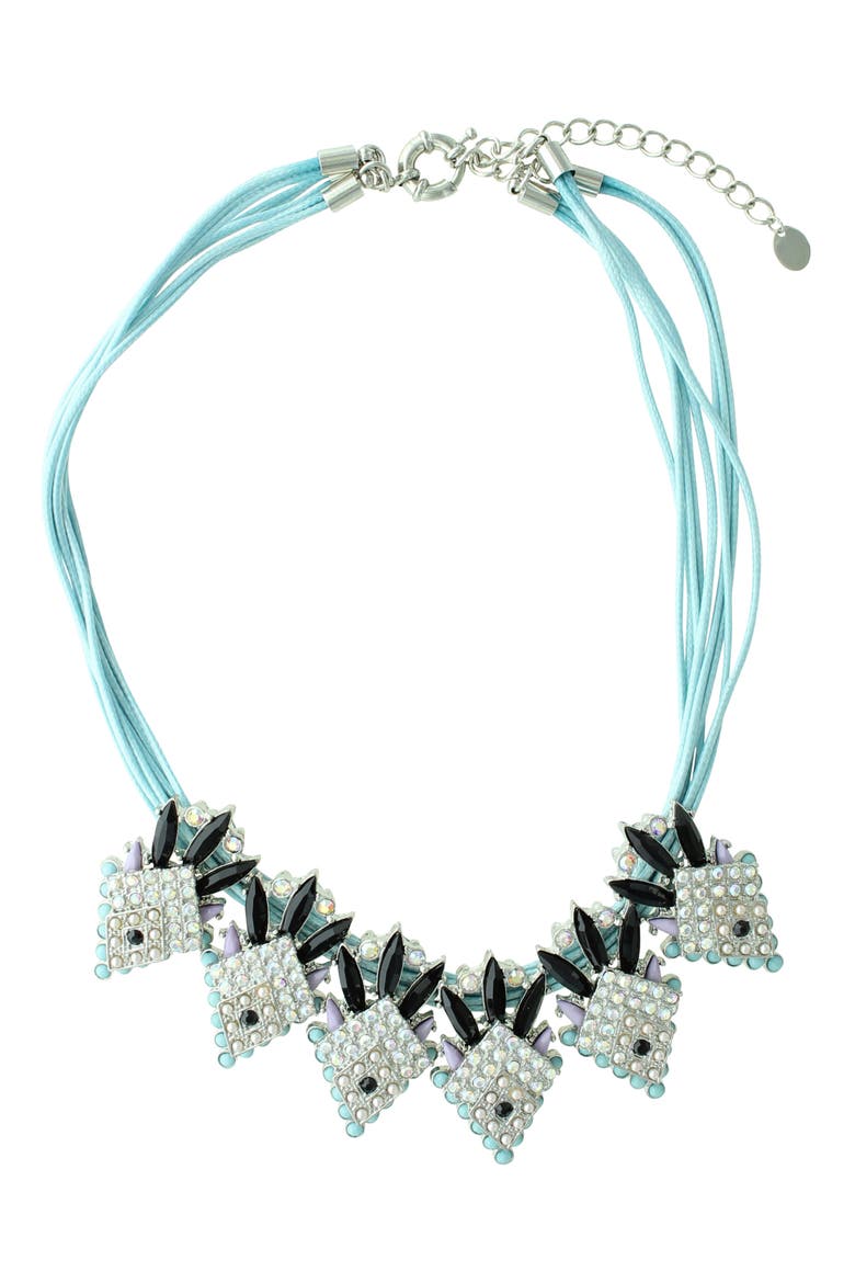 Frost and Ice Crystal Choker Necklace, Main, color, BLUE