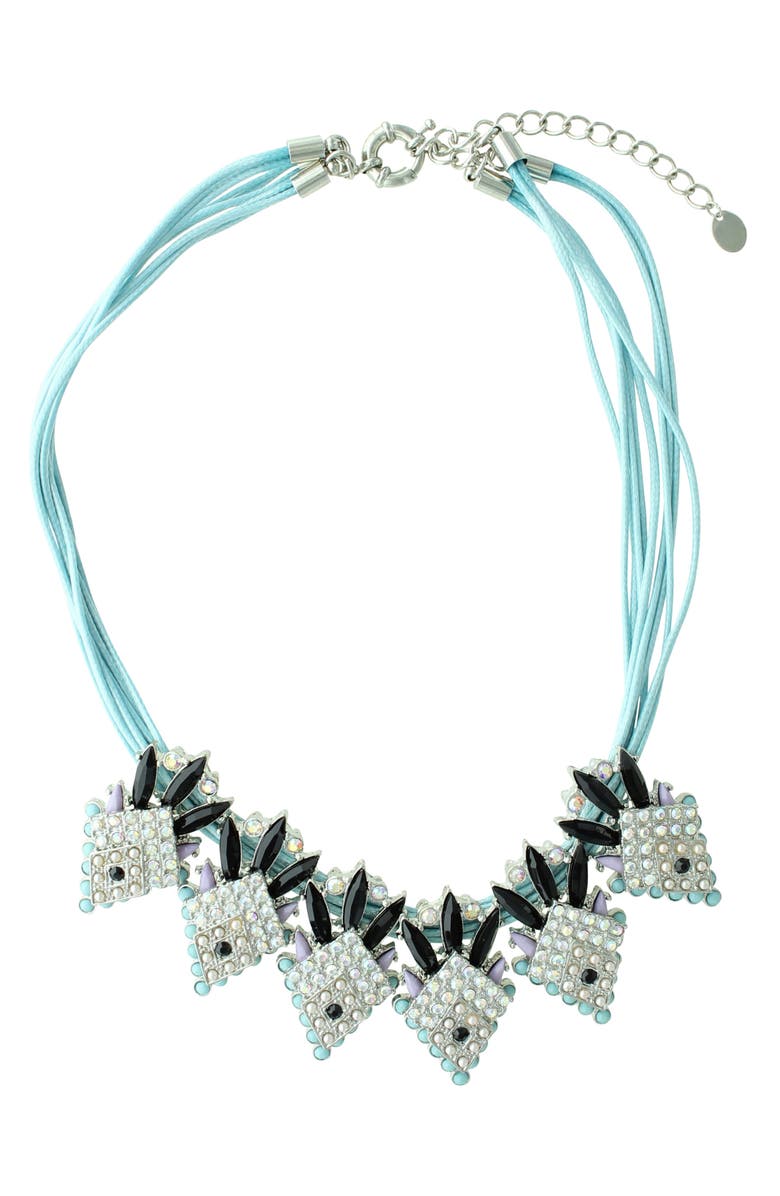 OLIVIA WELLES Frost and Ice Crystal Choker Necklace, Main, color, Blue