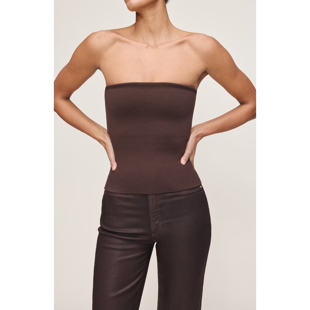 Dl1961 Instasculpt Fine Knit Tube Top In Brown
