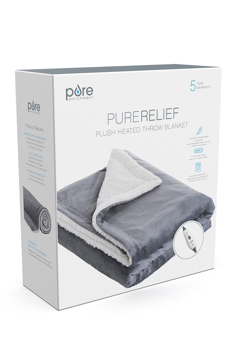 PureRelief Heated Throw - Gray, Alternate, color, GRAY