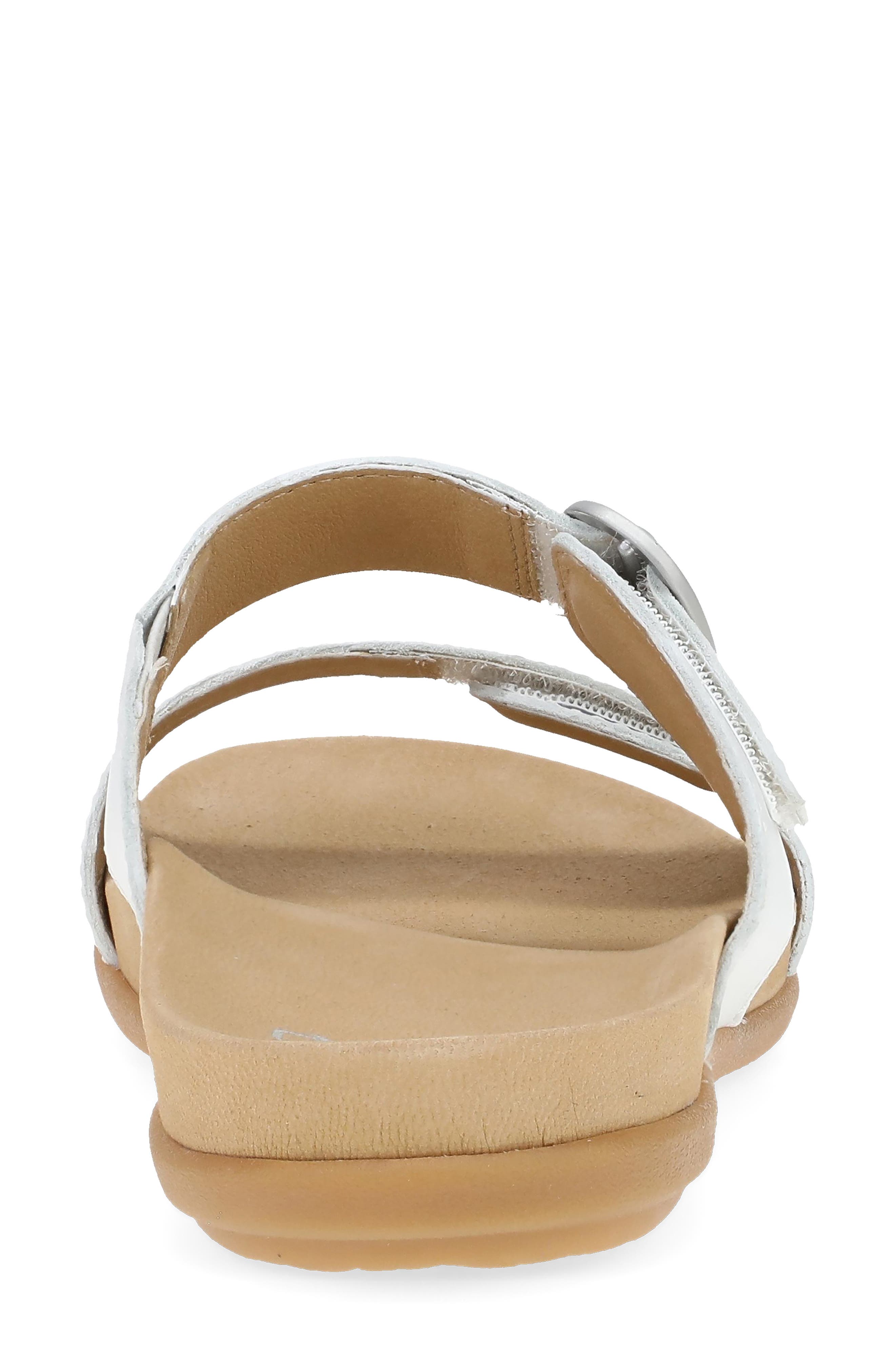 Dansko Justine Slide Sandal, Alternate, color, White Full Grain