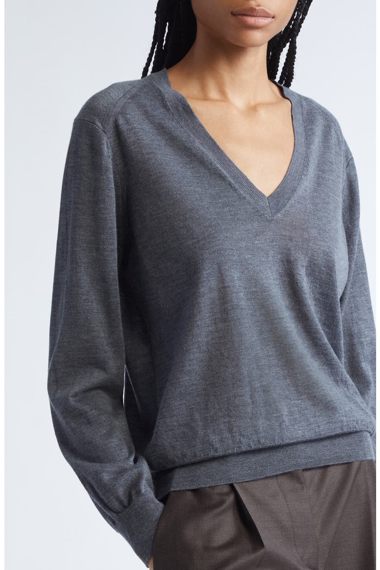 Julio Thin Cashmere V-Neck Sweater, Alternate, color, ANTHRACITE MELANGE