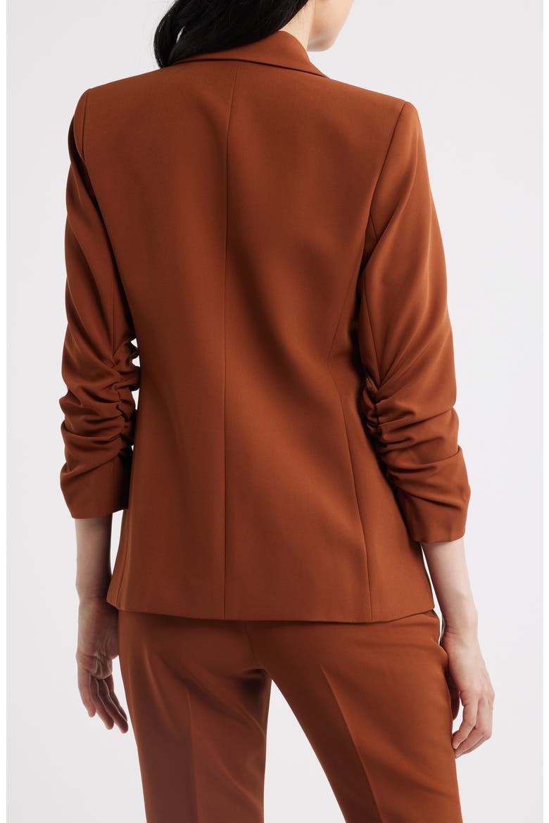 Double Breasted Ruched Blazer, Alternate, color, CINNAMON