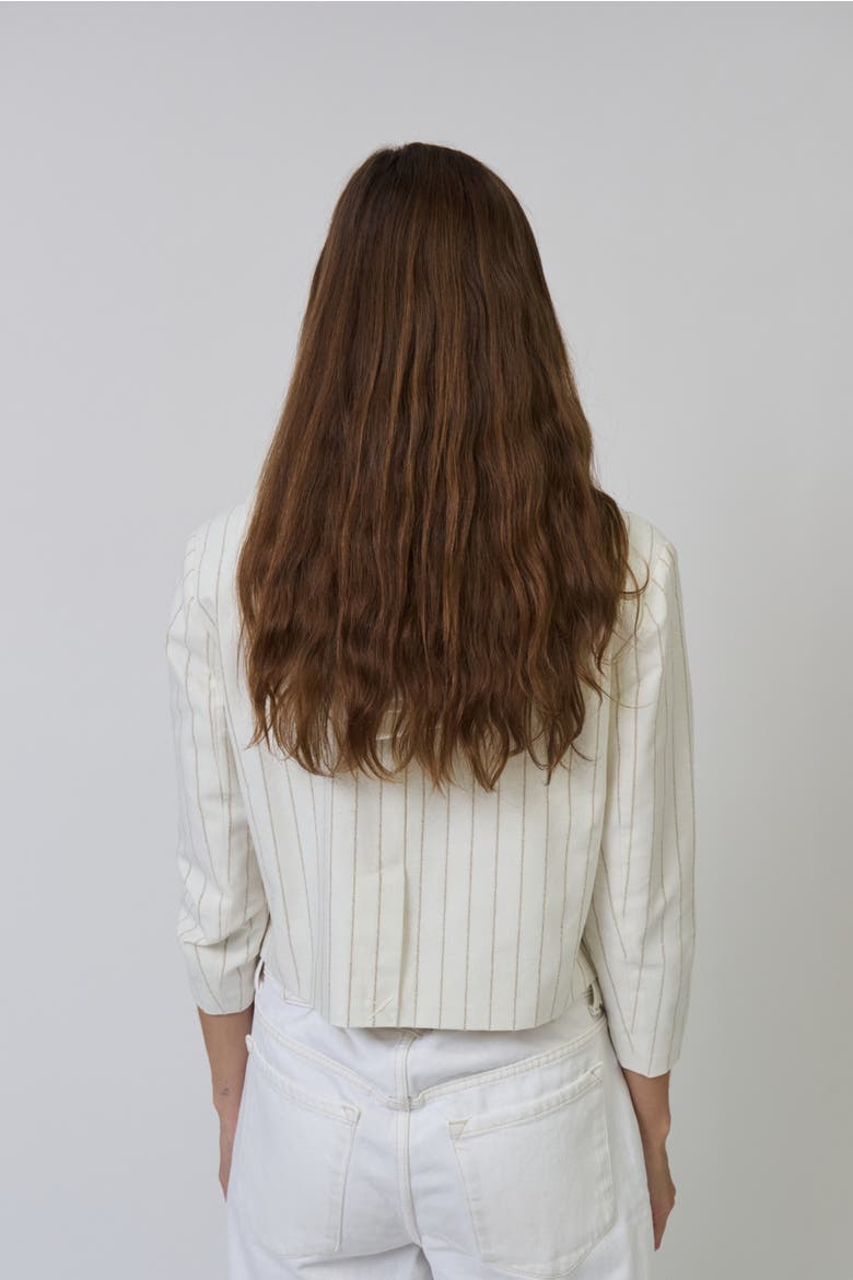 Serena Cropped Sleeve Dickey Jacket, Alternate, color, IVORY