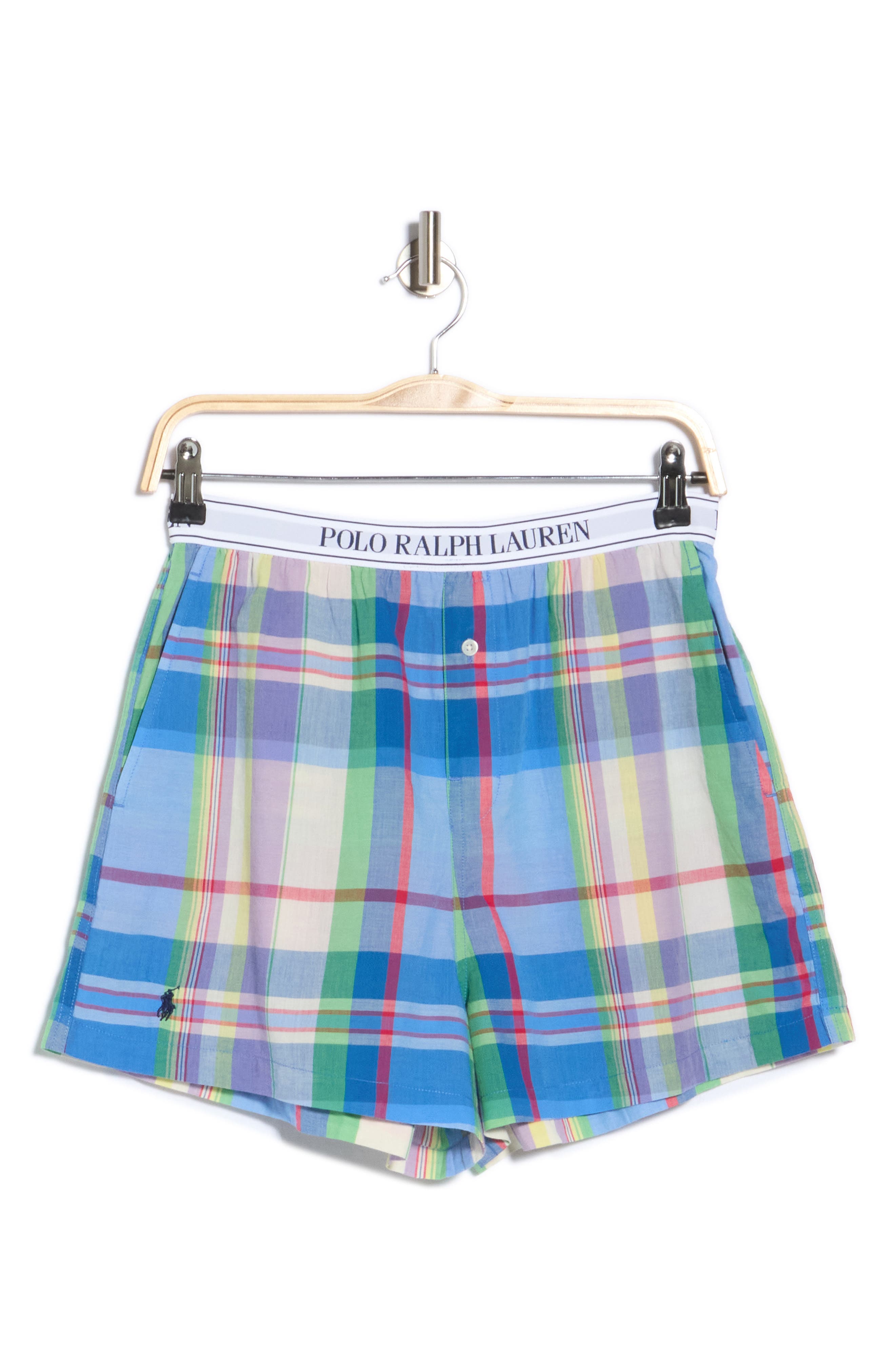 Plaid Cotton Sleep Boxer Shorts