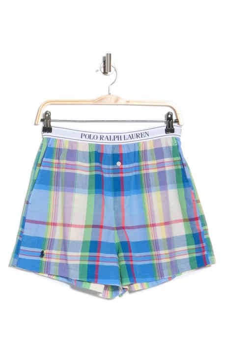 Plaid Cotton Sleep Boxer Shorts