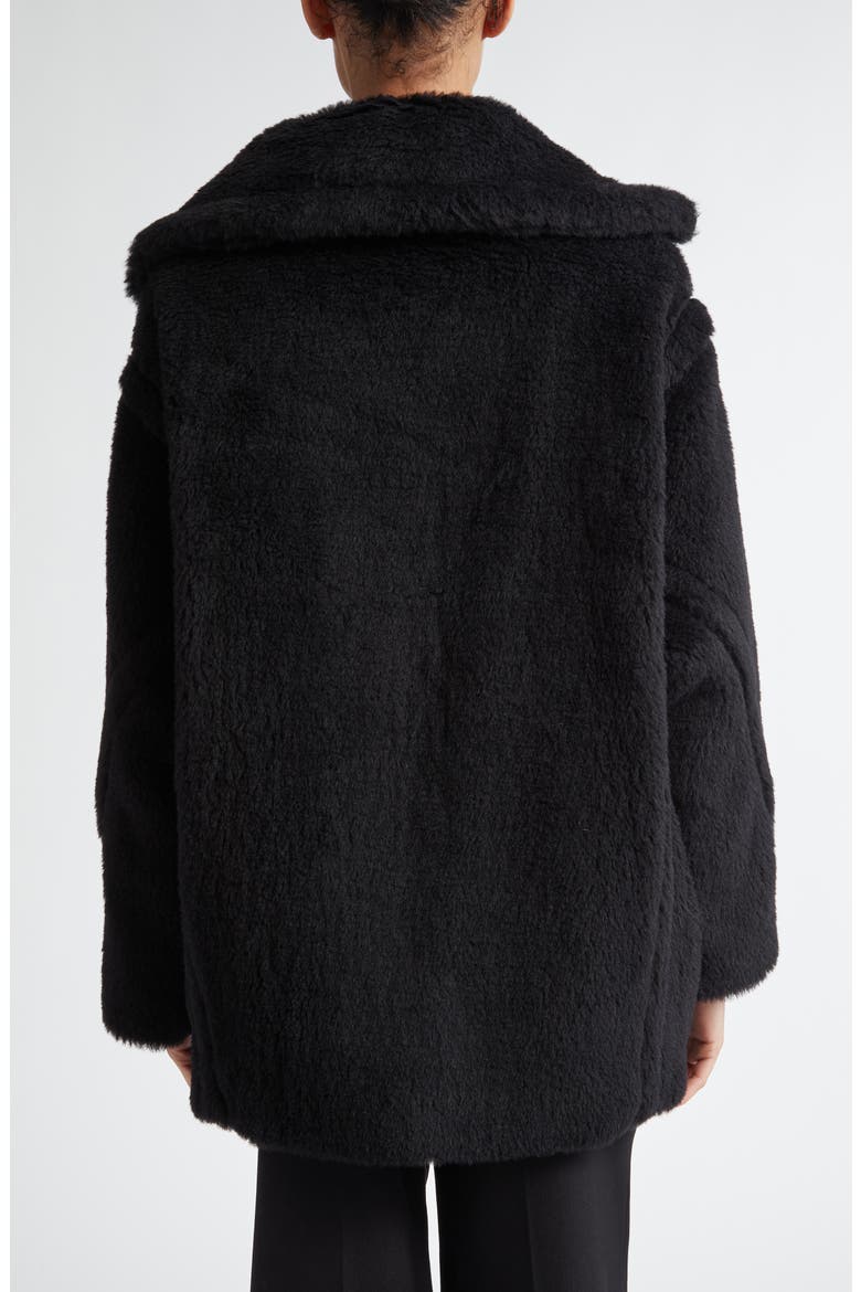 Olga Short Virgin Wool & Cashmere Coat, Alternate, color, BLACK