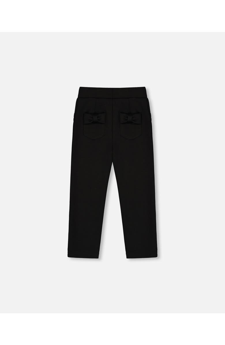 Deux par Deux Girl's Tregging With Bow Black, Alternate, color, 