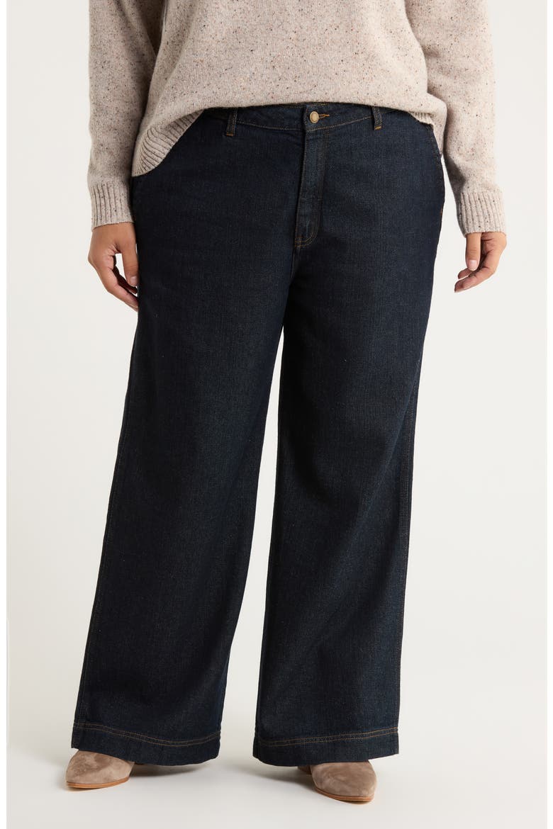 Sennen Cove Wide Leg Jeans, Main, color, DARK WASH GRAIN