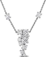 Julianna B. Lab-Grown Diamond Cluster Drop Necklace 14K