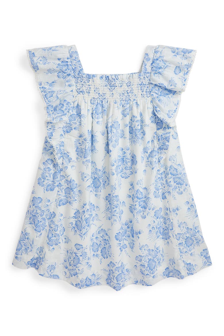 Kids' Cotton Slub Floral Dress, Alternate, color, BLUE