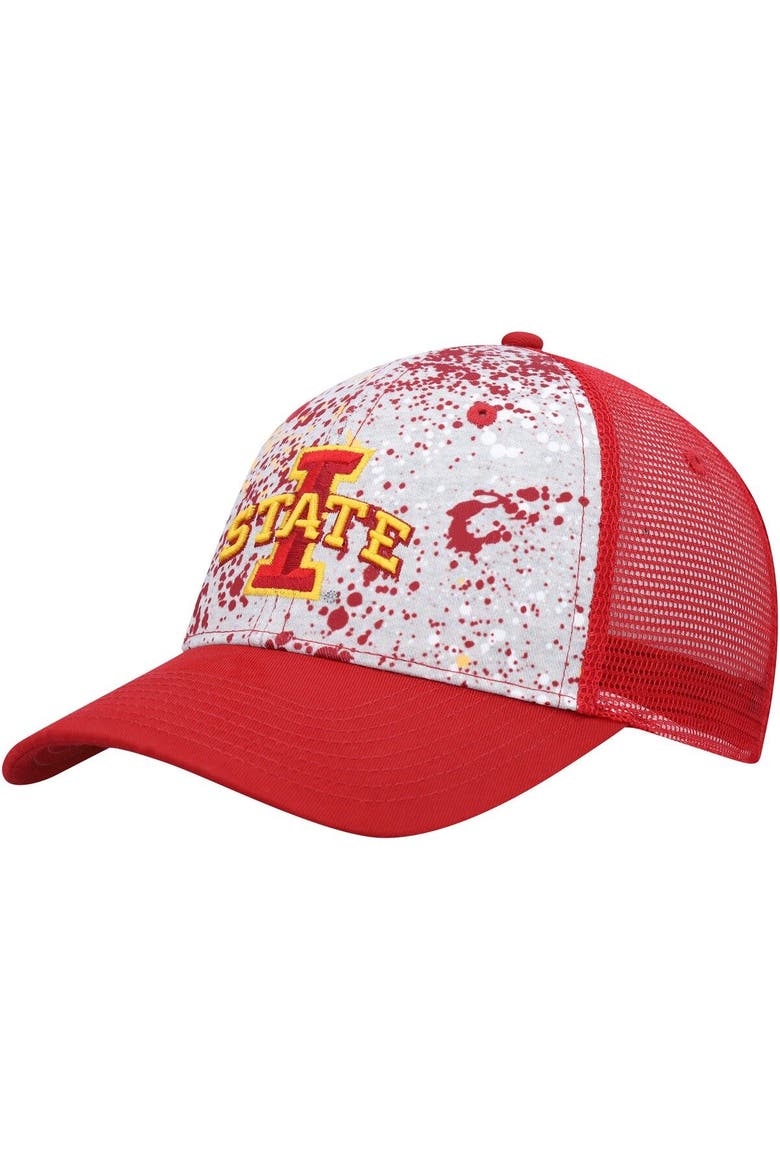 Men's Colosseum  Gray/Cardinal Iowa State Cyclones Love Fern Trucker Snapback Hat, Main, color, Gray