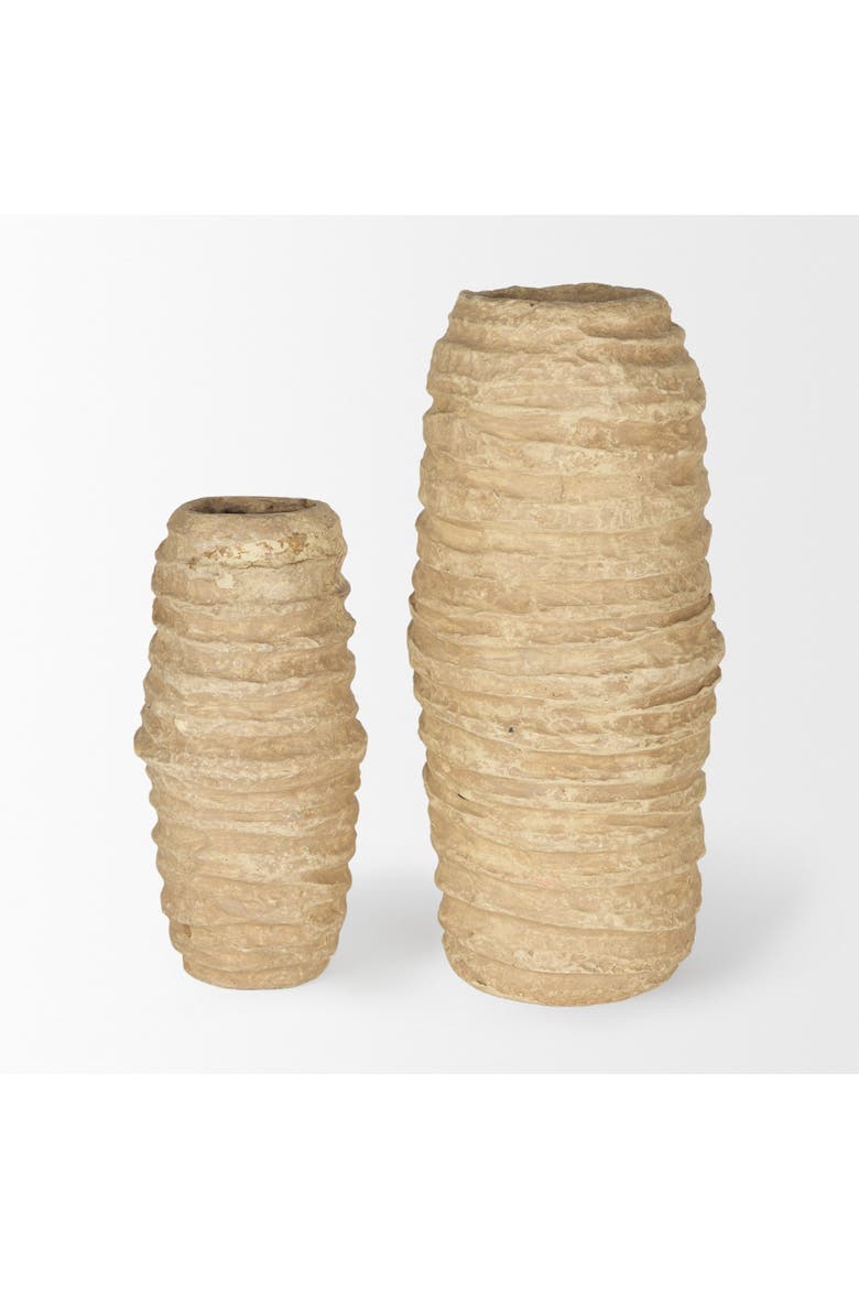 Kamli Small Paper Mache Vase, Alternate, color, Beige