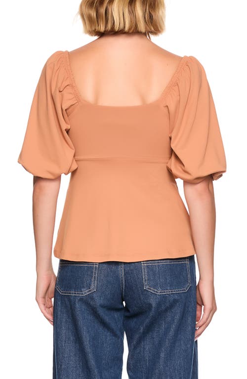 Susana Monaco Puff Sleeve Top In Brown