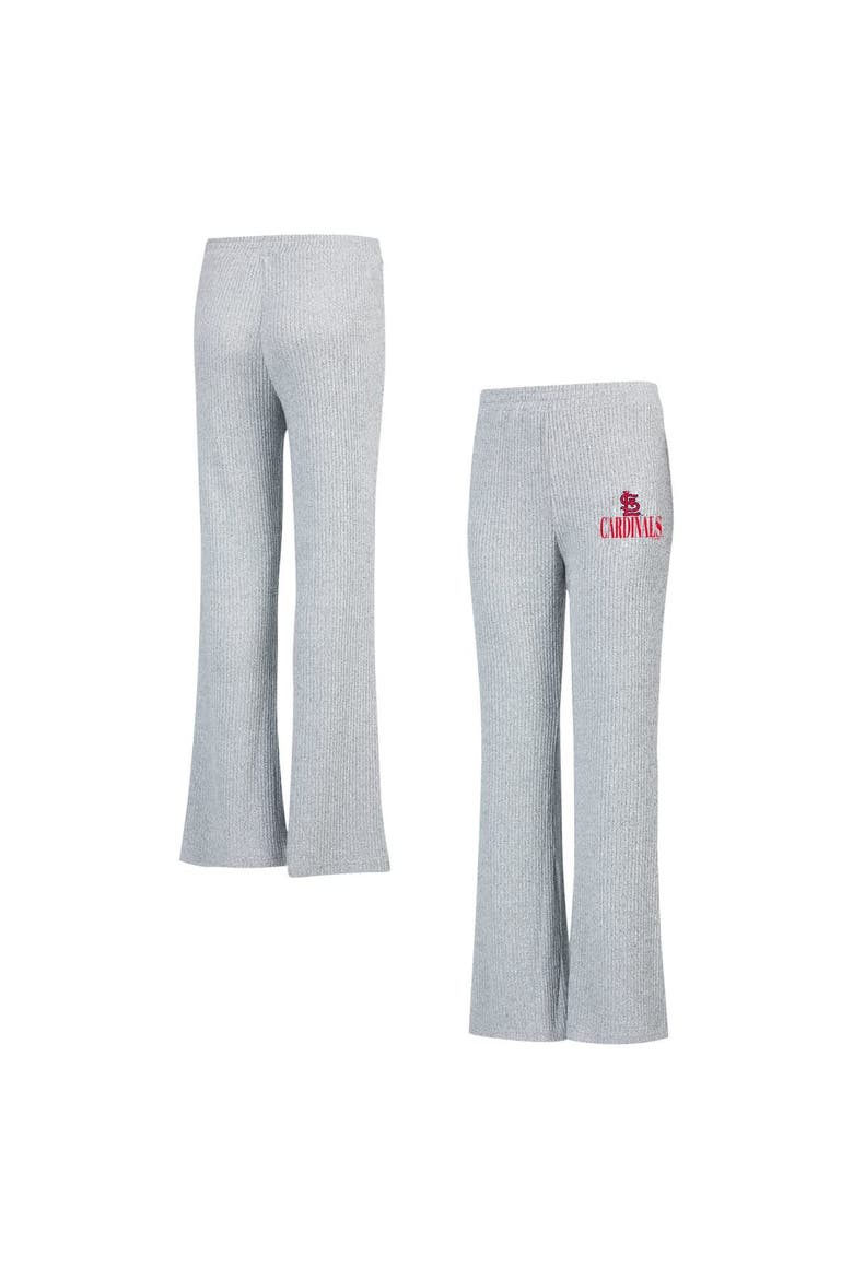 Women's Concepts Sport Gray St. Louis Cardinals Juniper Rib Knit Flare Sleep Pants, Main, color, Gray