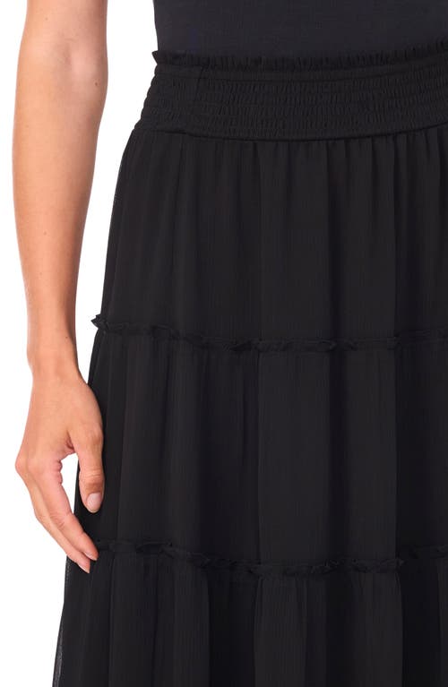 Halogenr Halogen(r) Tiered Smocked Midi Skirt In Black
