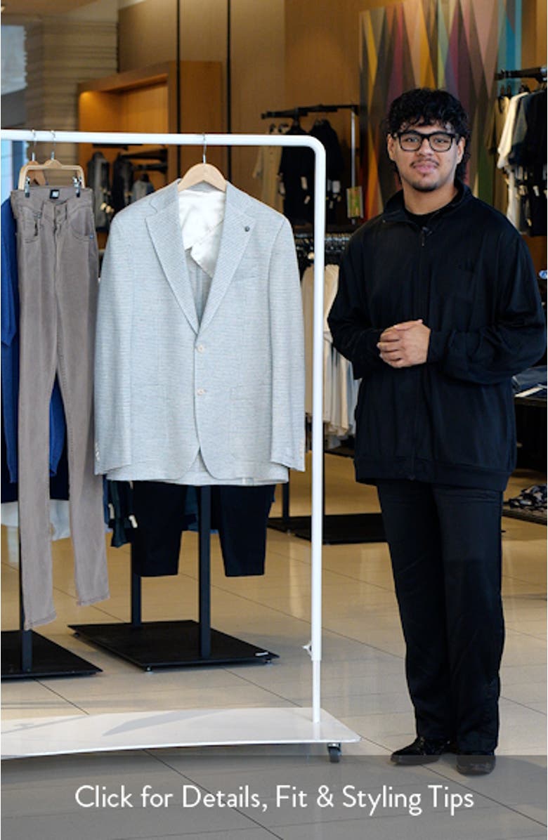 Hampton Cream & Green Houndstooth Knit Linen & Cotton Sport Coat, sales video thumbnail