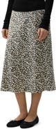 Lilysilk LILYSILK Leopard Print Bias Cut Silk Skirt
