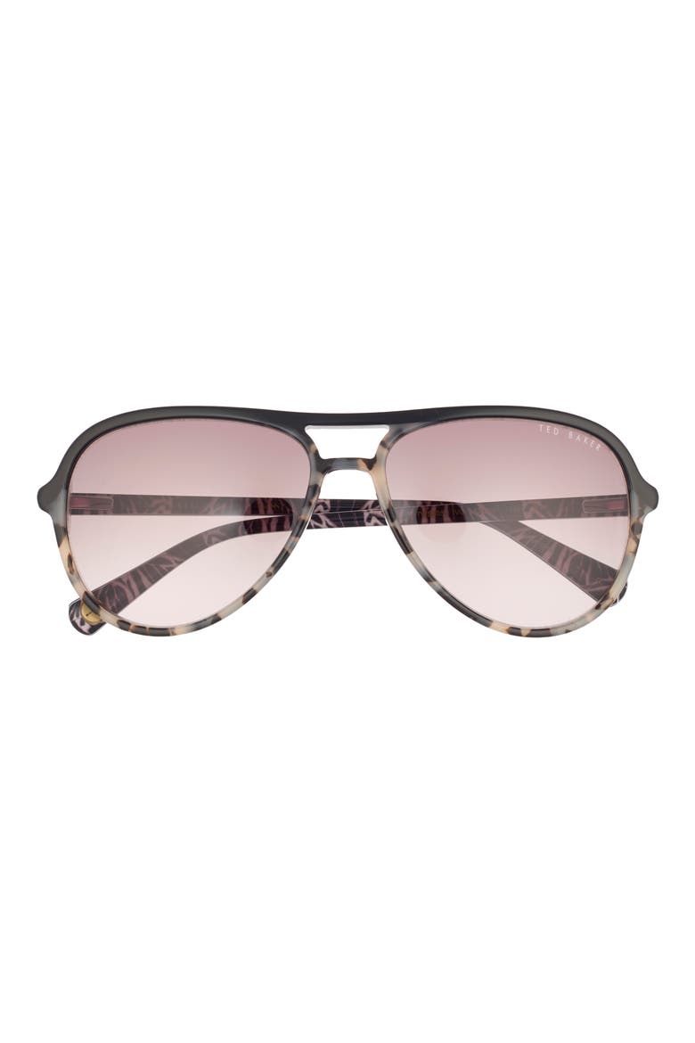 57mm Gradient Aviator Sunglasses, Main, color, IVORY TORTOISE