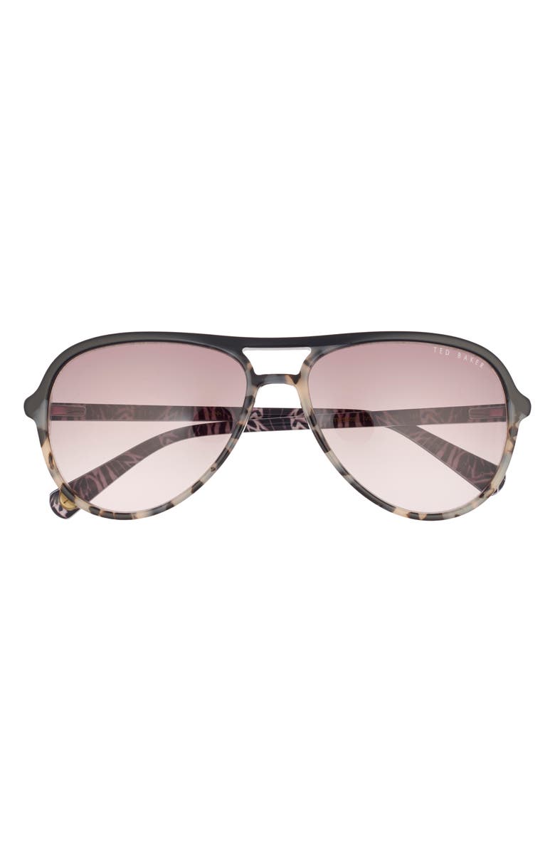 Ted Baker 57mm Gradient Aviator Sunglasses, Main, color, Ivory Tortoise