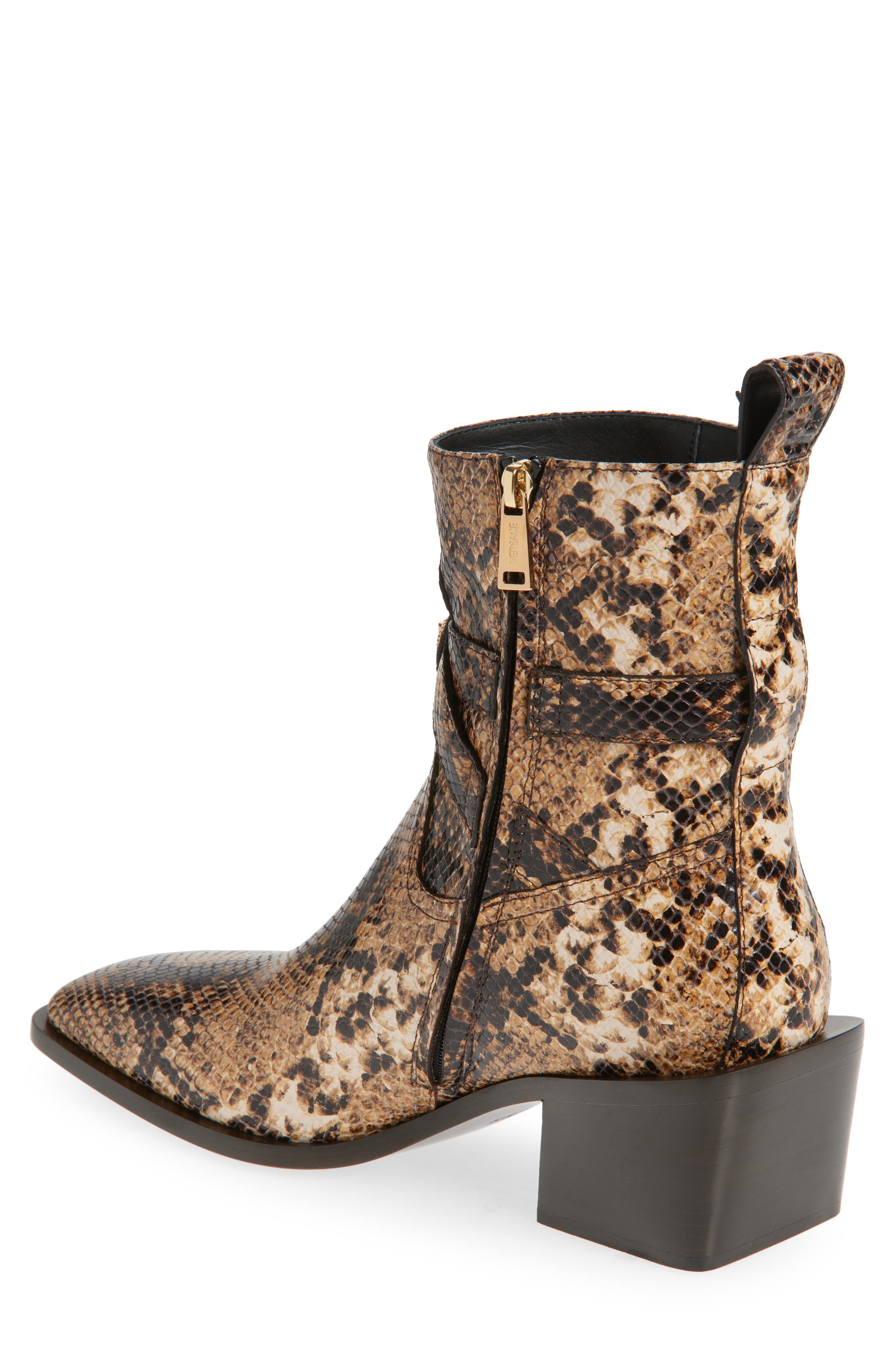 Versace Python Embossed Leather Boot, Alternate, color, 