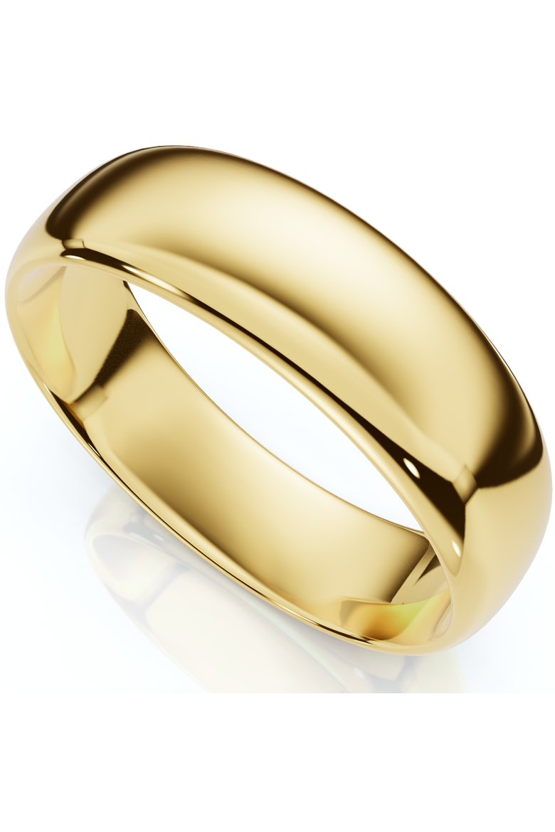 6mm Dome High Polished Wedding Band 14K Gold, Main, color, Yellow Gold