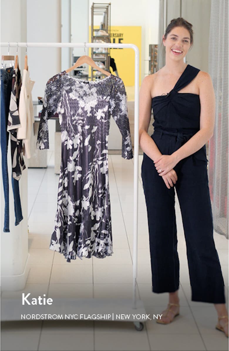 Floral Chiffon & Charmeuse Cocktail Dress, sales video thumbnail