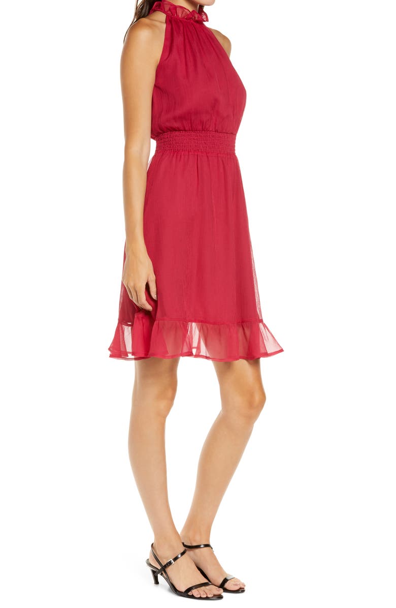 Chelsea28 High Neck A-line Minidress, Alternate, color,