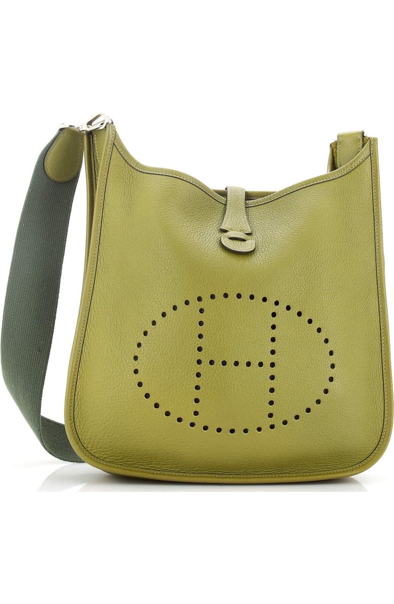 Pre-Owned Hermes Evelyne Bag Gen I Clemence PM, Main, color, Chartreuse