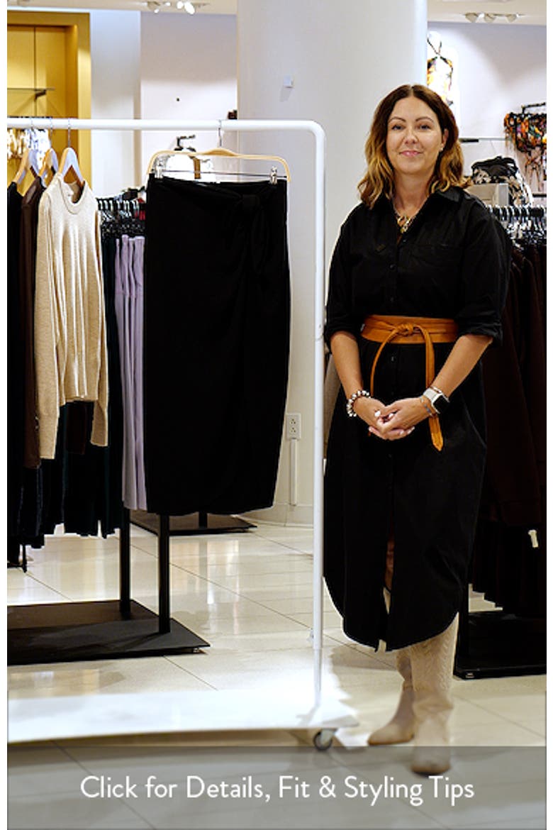 Sarong Tie Faux Wrap Midi Skirt video
