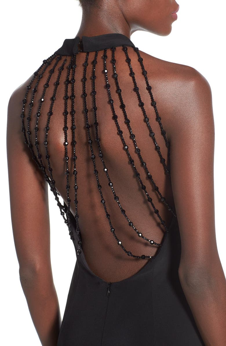 Jump Apparel 'Bree' Beaded Back Gown, Alternate, color, 