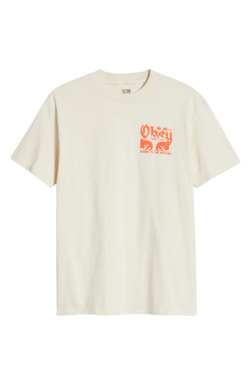 Obey Submit To The Rhythm Graphic T-shirt In Cream