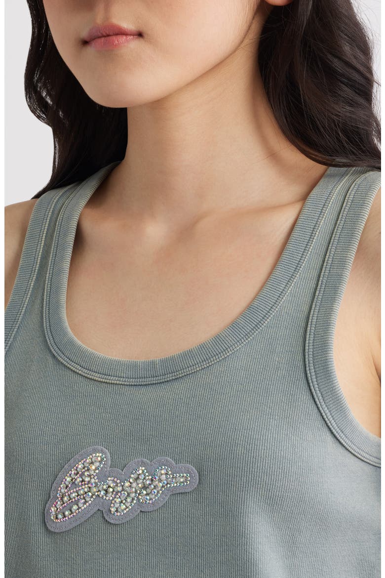 Embellished Cotton Graphic Tank, Alternate, color, TURQ/AQUA