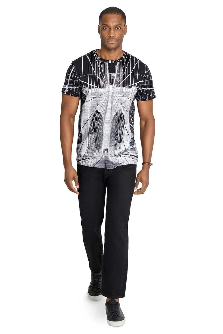 Slim Fit Brooklyn Bridge Crew T-Shirt, Alternate, color, BLACK