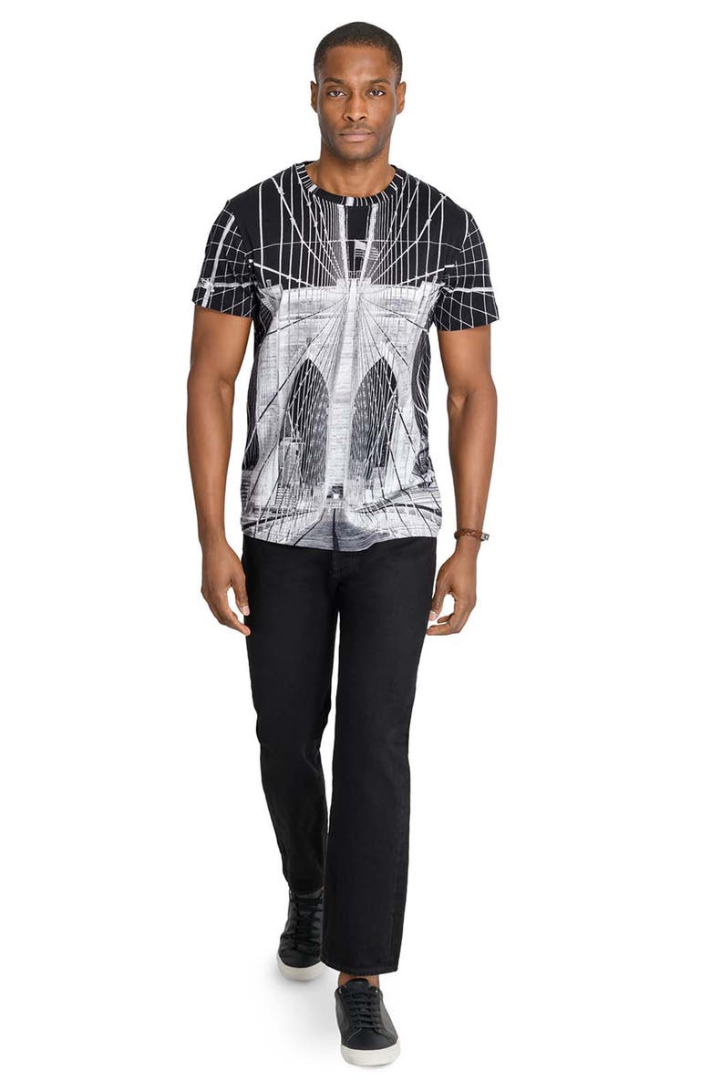 Brooklyn Brigade Slim Fit Brooklyn Bridge Crew T-Shirt, Alternate, color, Black