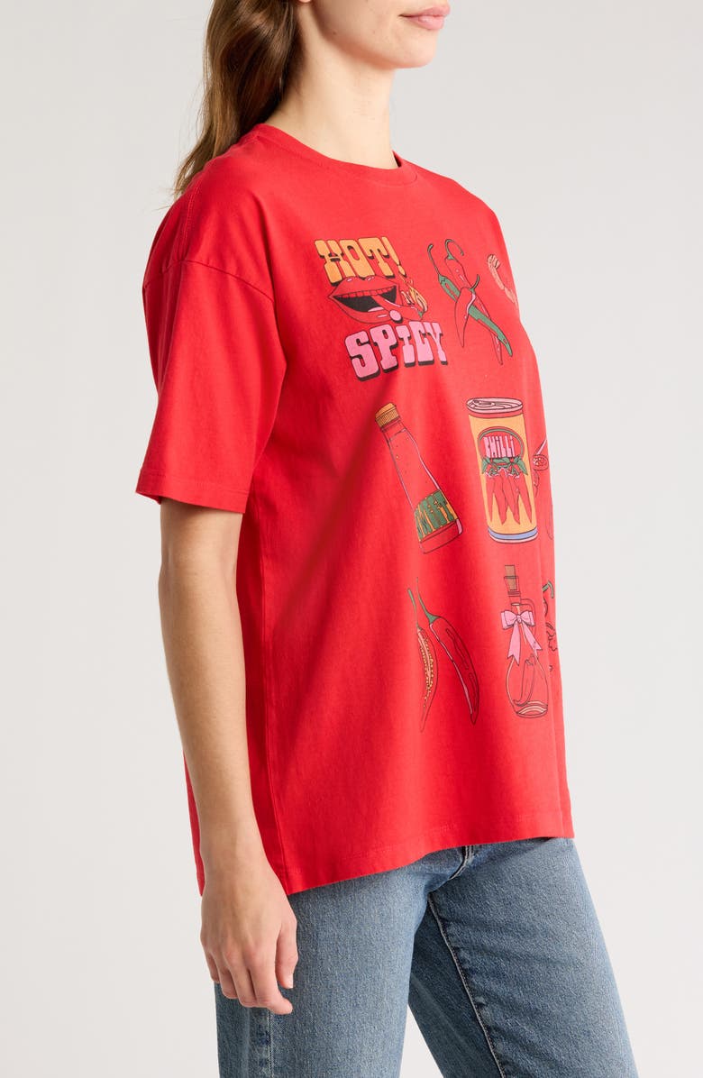 Damson Madder Chilli Boyfriend Organic Cotton Graphic T-Shirt, Alternate, color, 