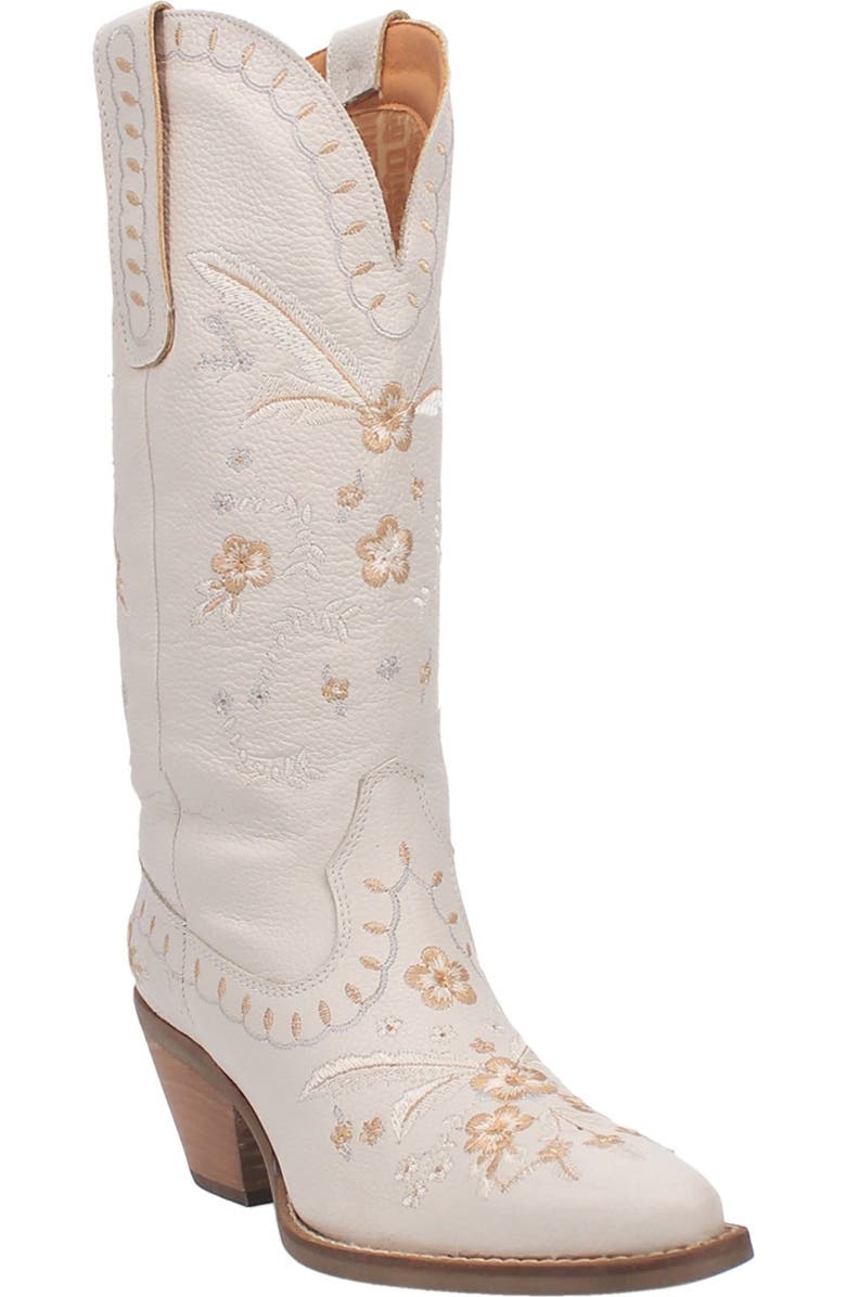 Dingo Full Bloom Western Boot, Main, color, White