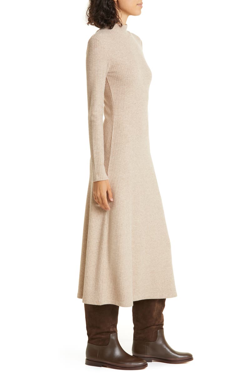 Vince Rib Mock Neck Long Sleeve Knit Dress, Alternate, color,