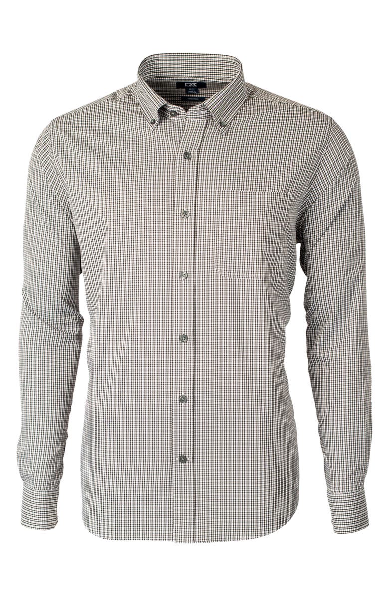 Cutter & Buck Versatech Multi Check Classic Fit Button-Up Performance Shirt, Main, color, 
