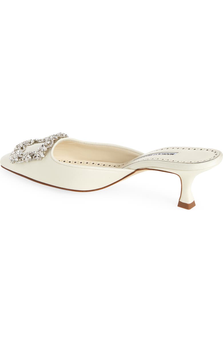 Manolo Blahnik Maysale Crystal Buckle Pointed Toe Mule, Alternate, color,