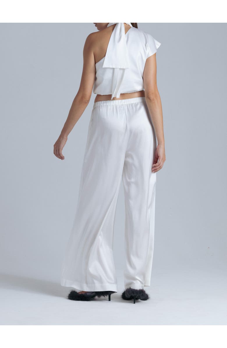 Alas Silk Palazzo Pants, Alternate, color, Milk White