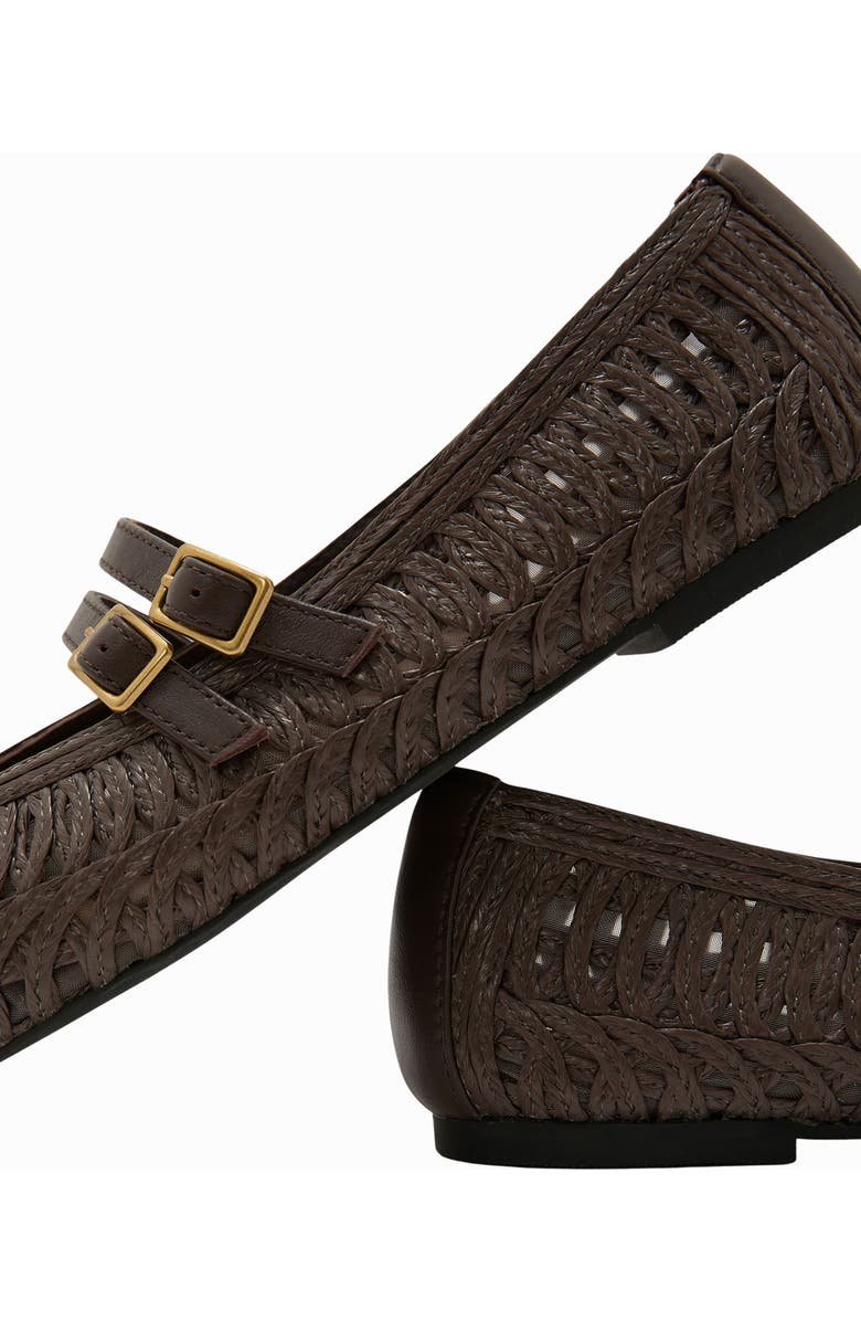 Reiss Elizabeth Mary Jane Flat, Alternate, color, Chocolate