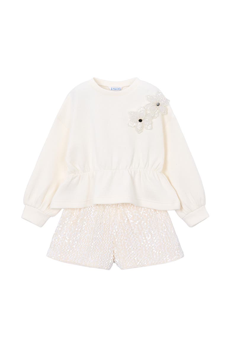 Sequin Short Set, Main, color, Beige