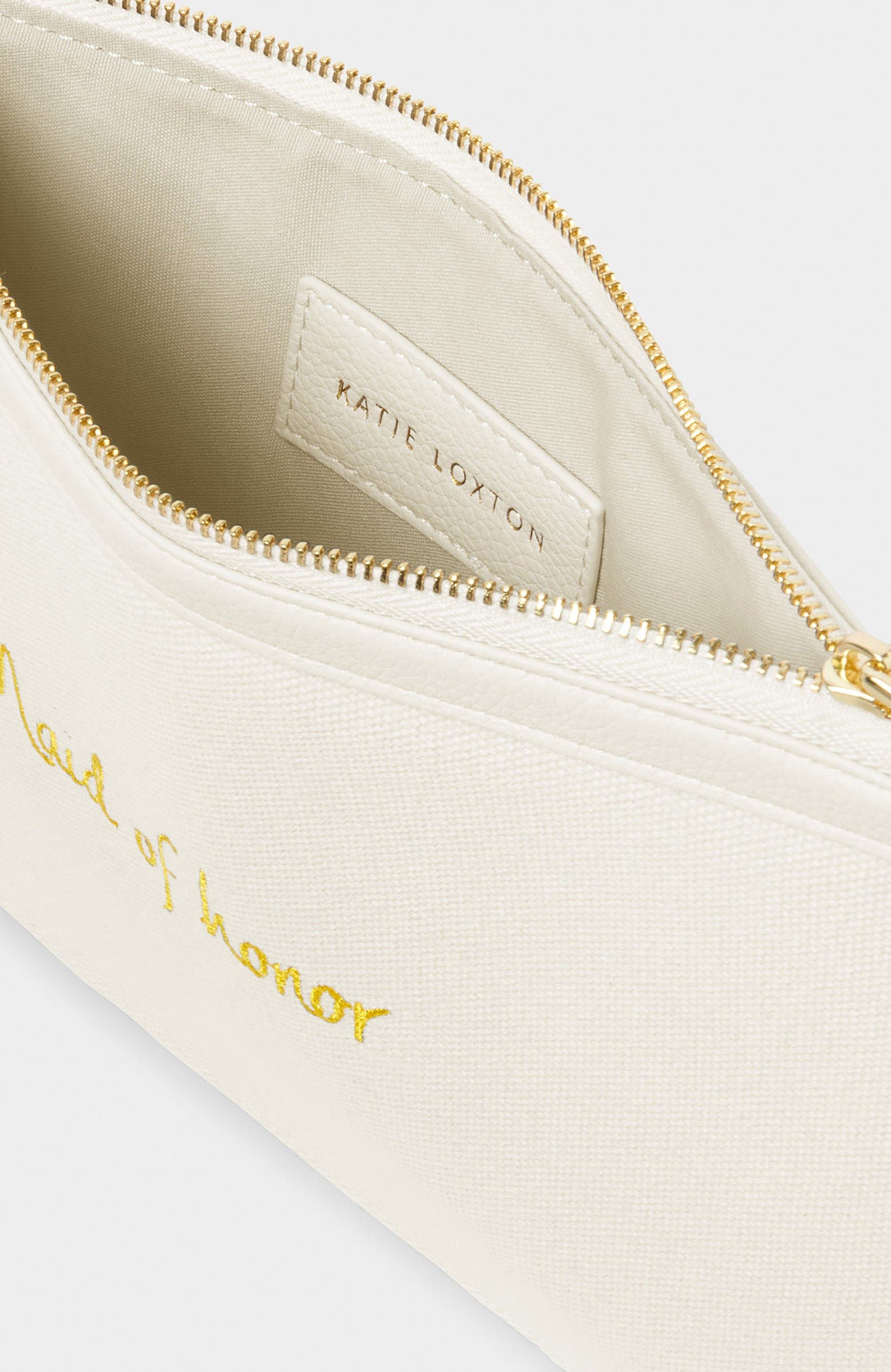 Bridal Canvas Pouch, Alternate, color, Off White