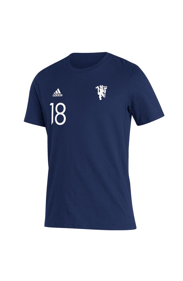 adidas Men's adidas Bruno Fernandes Navy Manchester United Name & Number Amplifier T-Shirt, Alternate, color,