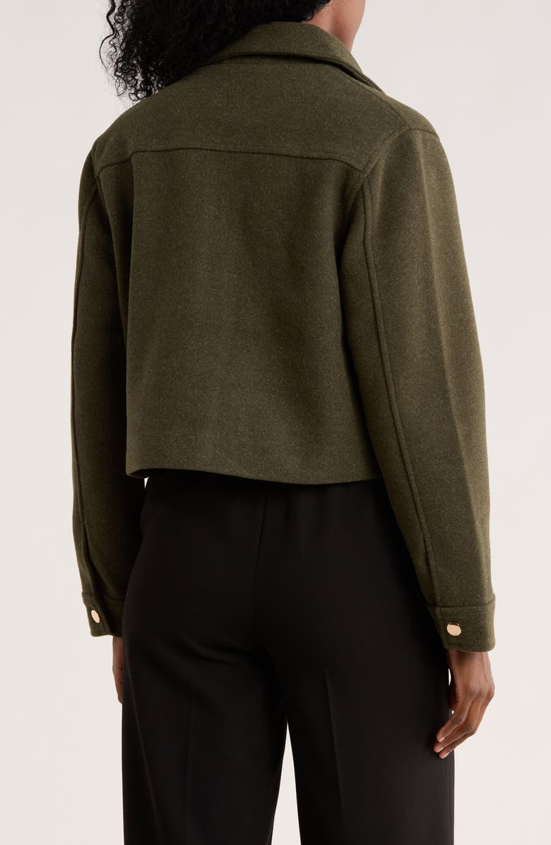 Love Token Xochi Crop Shirt Jacket, Alternate, color, Olive
