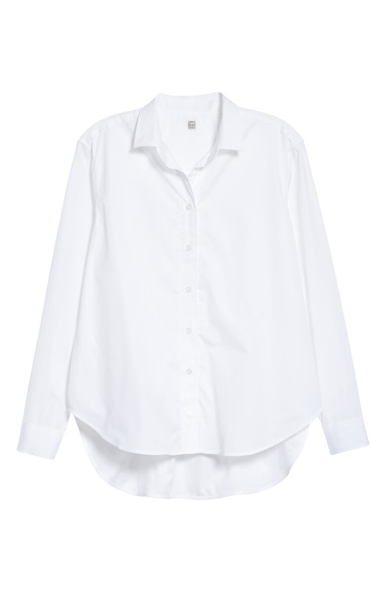 TOTEME Capri Oversize High/Low Cotton Poplin Shirt, Alternate, color, 