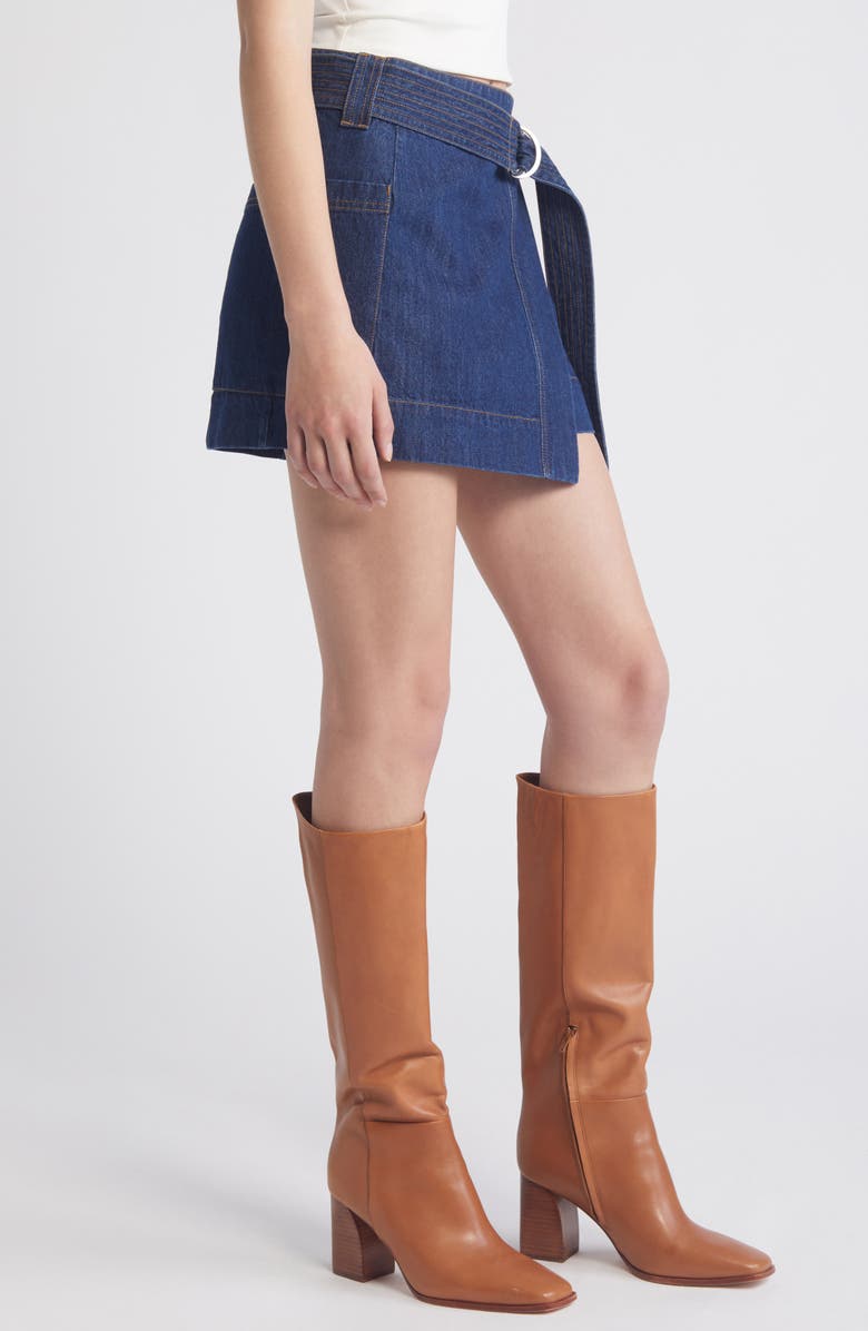 Rails Deanna Belted Denim Wrap Miniskirt, Alternate, color, 