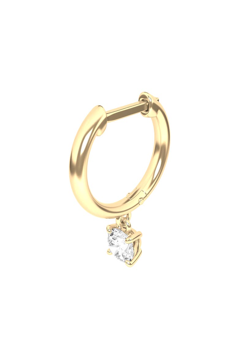 Lab Created Diamond Drop Huggie Hoop Earrings, Alternate, color, 18K YELLOW GOLD